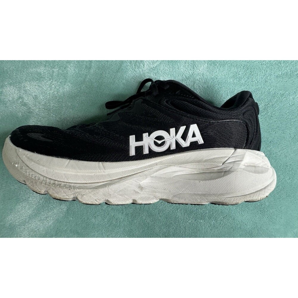 Hoka One One Womens GAVIOTA 6 Black White Running Sneakers Sz 9.5B